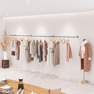 Cửa Hàng Quần Áo Hiển Thị Hệ Thống Vàng Thép Không Gỉ Tầng Đứng Cửa Hàng Quần Áo Hiển Thị Tường Giá Kệ - Product Image 3