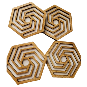 จานรองแก้วไม้วอลนัททรงโค้งสำหรับเครื่องดื่มร้อนและเย็น - Product Image 4