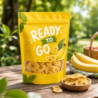 Sachet d'emballage alimentaire vertical avec fenêtre transparente pour chips de banane et conservation des snacks