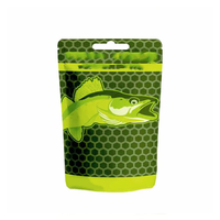 Sac à soufflets latéraux imprimé personnalisé, recyclable, en plastique souple transparent PET+PE, pour emballage d'appâts de pêche, avec fermeture éclair pour leurres de pêche
