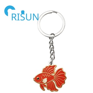 Chaveiros de Peixe Sortudo em Estilo Cartoon, Presente para Animais de Estimação, Chaveiro de Metal Personalizado, Peixe Betta Arco-íris - Product Image 2