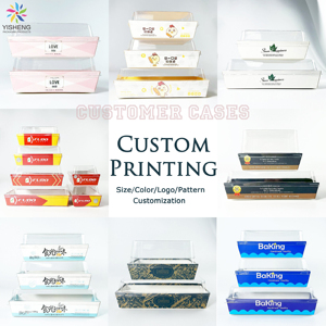 Caja de Embalaje para Charcutería al por Mayor con Ventana, Caja Rosa para Tiramisú, <span class=keywords><strong>Donuts</strong></span>, Postres, Mousse y Pasteles con Tapa Transparente, Caja para Entrega de Pasteles - Product Image 6