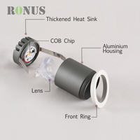 Ronde 7W 50mm Détouré LED Spotlight Anti Éblouissement Intérieur Plafonnier Encastré COB 5W Spot Downlight