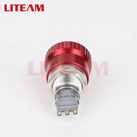 Interrupteur à bouton-poussoir d'urgence en métal étanche IP65 avec trou de montage de 19 mm, tête rouge, 1NO1NC, 2NO2NC, bouton d'arrêt d'urgence pour équipement