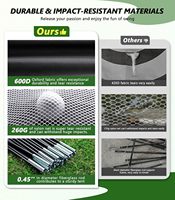 Filet d'entraînement de golf 10x7 pieds avec tapis de frappe, filet d'entraînement de golf en Oxford 600D pour le putting et le chipping, idéal pour l'extérieur et l'intérieur, cadeau pour hommes