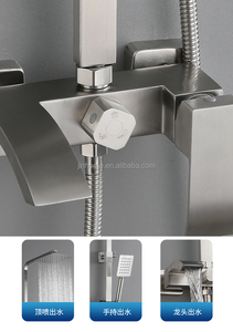 Ensemble <span class=keywords><strong>de</strong></span> robinetterie <span class=keywords><strong>de</strong></span> douche <span class=keywords><strong>de</strong></span> luxe certifié CE, en acier inoxydable 304 brossé, vente en gros d'usine - Product Image 4