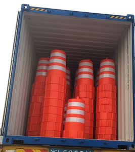 Barils de signalisation routière pour le marché péruvien, tambours de sécurité routière en plastique, construction routière, cilindro de seguridad vial - Product Image 5