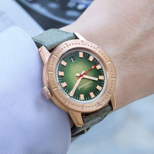 Reloj de Bronce para Hombre, 300 Metros, Estilo Retro, Sumergible, Luminoso, Mecánico - Product Image 6