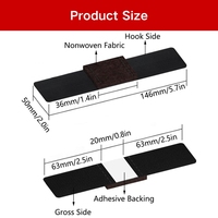 Bande adhésive noire double face en nylon pour protection de meubles, avec boucles auto-agrippantes, écologique, pour chaises et sols