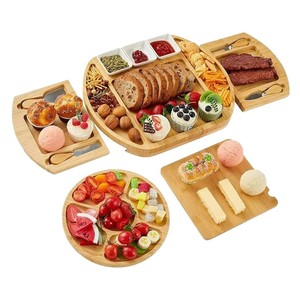 Juego de tablas de quesos personalizadas, tabla de cortar queso magnética desmontable de bambú, tabla para cortar carne para cocina casera - Product Image 2