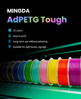 Filament d'impression 3D MINGDA AdPETG Tough Transparent Blanc 1,75 mm 1 kg, Filament Noir pour Impression 3D, Stock entrepôt US & UE