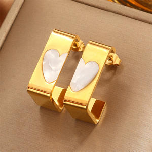 Boucles d'oreilles en forme de coquille Saint-Jacques, imitation perle, vintage, élégantes, haut de gamme, personnalisées, vente en gros - Product Image 3