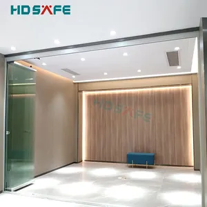 Mampara de pared plegable de vidrio de aluminio sin marco, Partición de vidrio móvil para oficina, Partición de pared de vidrio extraíble para oficina