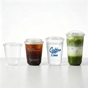Chuangmei Disposable <b>Plastic</b> Custom Printed 16oz 20oz 22oz U Shape PET <b>Cups</b> with Lid for Coffee Beverage Smoothie Juice Bar - Product Image 4