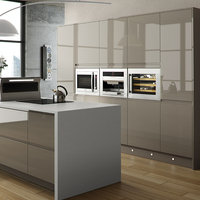 Foshan Fabricant Conception modulaire personnalisée Armoires de cuisine en acier inoxydable ignifuges en forme de L pour le mobilier de maison