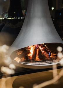 Fabricante Estufa de chimeneas de leña para interiores personalizada <span class=keywords><strong>Chimenea</strong></span> colgante decorativa montada en el techo Calefacción Fuego real - Product Image 3