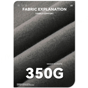 กางเกงลำลองผ้าฟลีซ350 GSM สำหรับผู้ชายกางเกงผ้าคอตตอนสไตล์อเมริกันกางเกงไม่มีซับในเอวทรงหลวม - Product Image 3