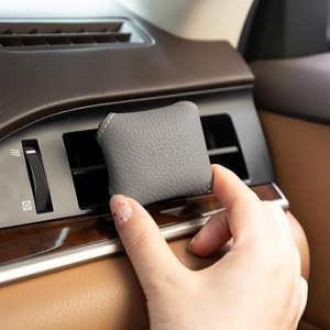 Premium leather <b>car</b> air freshener box, decorative leather <b>diffuser</b> clip for <b>car</b> air vents, and air freshener ornament. - Product Image 2