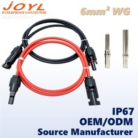 JOYL 6mm² Massiver Pin MC4-Steckverbinder Positiv-Negativ-Verlängerungskabel für Solar-PV-Stromsysteme