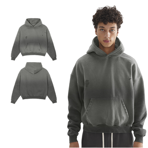 Sudadera con capucha de peso pesado de alta calidad, Sudadera corta holgada Retro <span class=keywords><strong>para</strong></span> hombres, sombrero doble con capucha, ropa de invierno <span class=keywords><strong>para</strong></span> <span class=keywords><strong>adolescentes</strong></span> - Product Image 2