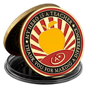 Il mio eroe è una moneta insegnante placcato in oro grazie insegnante Souvenir regalo creativo fortunato - Product Image 1