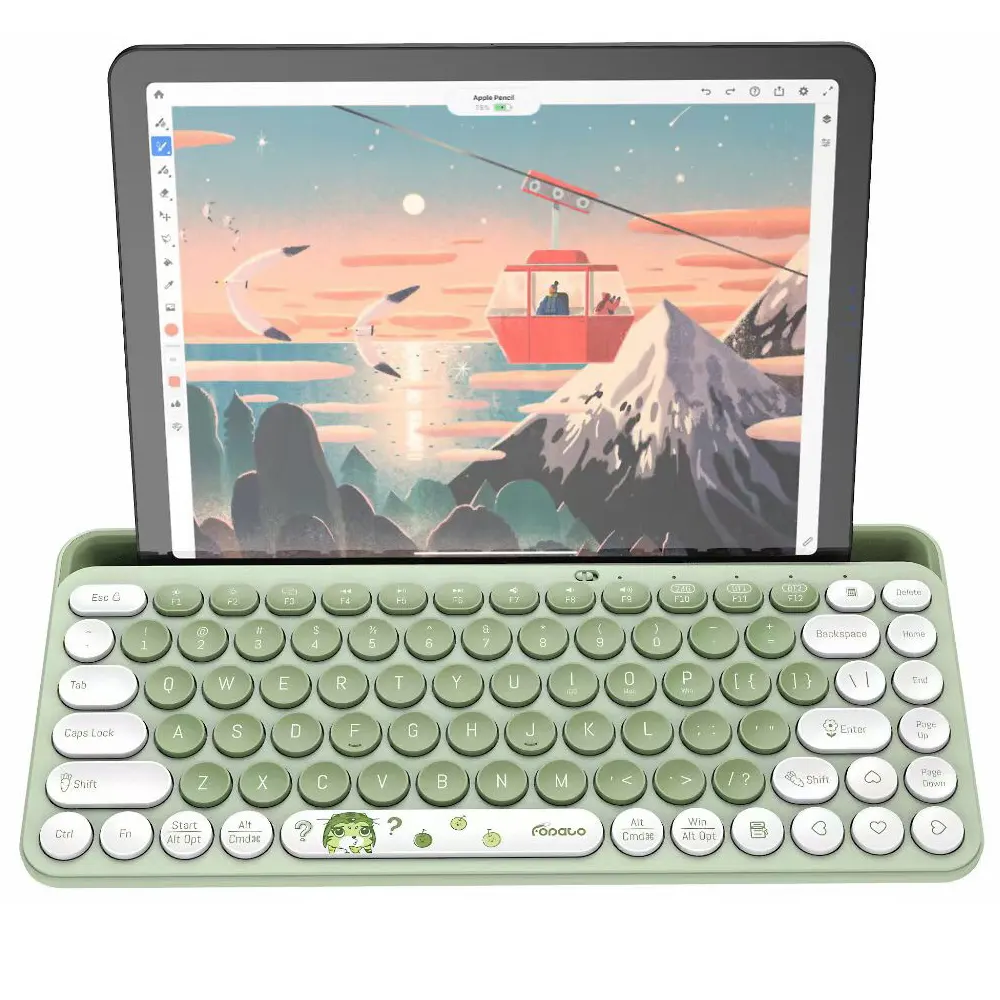 Deluxe BT5.0 AND BT3.0 KEYBOARD,PORTABLE SIZE WITH SLOT FOR IPAD, MOBILE PHONE AND TABLET