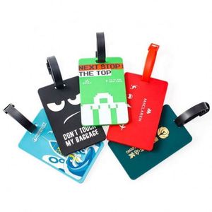 OEM Custom Soft 2D Anime Silicone PVC Luggage Tag Cute Fashion Letter Logo <b>Name</b> Travel Tag - Product Image 6