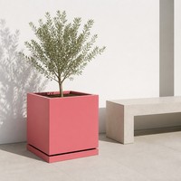 Jardinière carrée en aluminium YISHANG avec base amovible pour la verdure des patios commerciaux et résidentiels