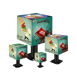 Outdoor waterproof advertising equipment 5 faces 6 faces P2.5 rubiks cube led pixel video logo sign led cube screen display