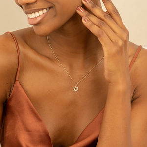 Recién llegados, collar de joyería fina, oro vermeil, Plata de Ley 925, pavé CZ, circón, estrella de <span class=keywords><strong>David</strong></span>, colgante, collar para mujer - Product Image 4