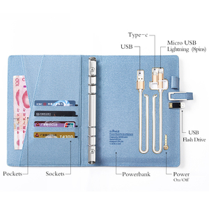 Tùy Chỉnh A5 Màu Hồng Da Sạc Máy Tính Xách Tay Với 8000 Mah Powerbank Và 16 Gam <span class=keywords><strong>USB</strong></span> Flash Drive - Product Image 4