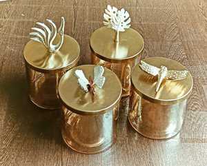 Juego de Frascos de Vidrio de Lujo con Tapa Metálica, Frascos Decorativos para Dulces con Asas de Diseño para el Hogar y la Cocina - Product Image 5