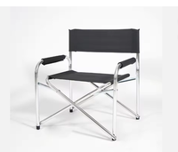 Chaise de plage portable en métal avec table amovible - Chaise de camping pliable robuste pour mobilier d'extérieur