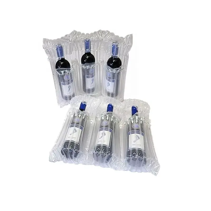 Plastic inflatable wine bottle wrap air column bags for protective cushioning protective packaging material