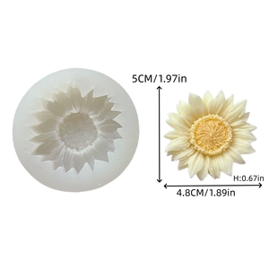 Set da 7 o 6 Pezzi, Stampi in Silicone a Forma di Margherita, Girasole, Fiore Eterno, per Cera Fusa, Utilizzabili per Realizzare Torte, Candele, Resina, Gesso - Product Image 6
