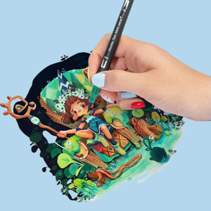 Marqueurs double pointe en gros (12/24 couleurs) – Kits de stylos aquarelles économiques – Marqueurs double embout pour le dessin et la calligraphie - Product Image 2