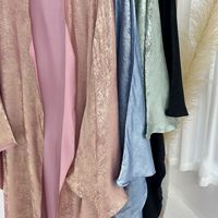 Nouveau modèle d'abaya de Dubaï, vêtements islamiques modestes pour femmes, abaya unie scintillante à ouverture frontale pour femmes musulmanes