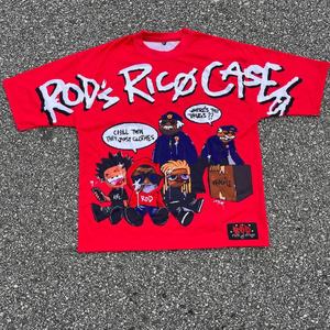 T-shirt col roulé ample vintage en coton de haute qualité, tricoté épais, avec logo personnalisé, coupes et déchirures, imprimé DTG - Product Image 3