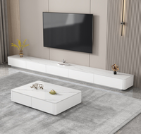 MEGA 2024 Meubles de salon modernes Armoire TV de luxe en métal et combinaison d'une table à thé Nouveau design de luxe léger
