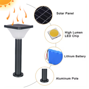 7W Solar Column <b>Lamp</b> IP65 Waterproof LED With <b>Remote</b> <b>Control</b> & Dimmable for Villa Garden Courtyard & Park Outdoor Use SG7 Solar - Product Image 2