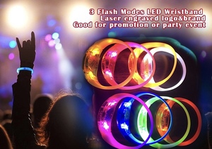 Konser kablosuz mesafe işıklı bileklik uzaktan kumanda <span class=keywords><strong>Dmx</strong></span> flaş ışığı olay parti malzemeleri ses silika Led bilezik - Product Image 3