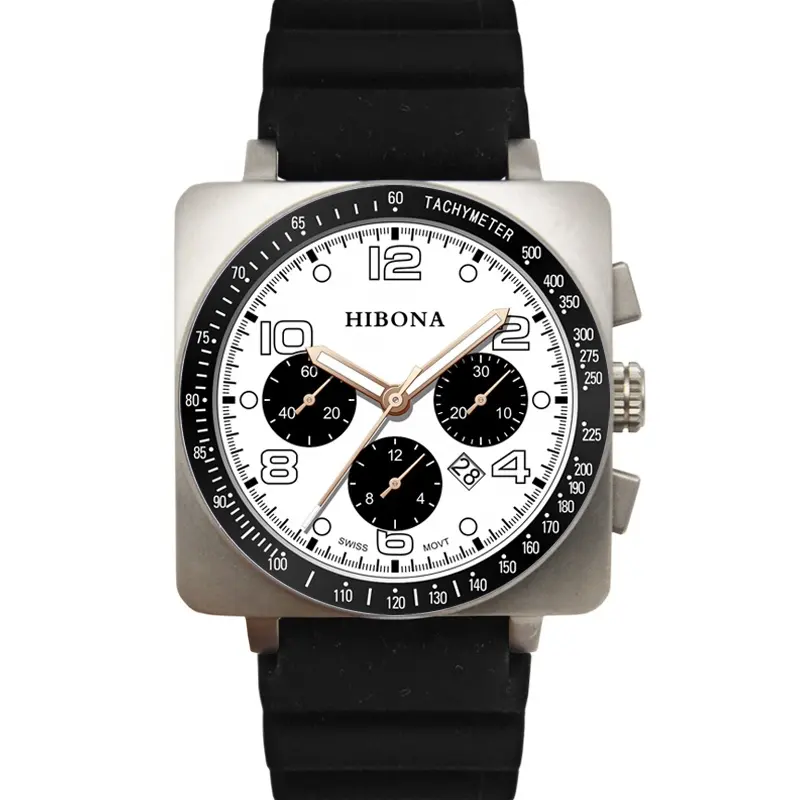 Роскошные брендовые квадратные женские часы с тремя отверстиями хронограф титановые часы с автоподзаводом для мужчин