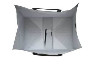 Made In Italy Carte Dozio Brand White Kraft Shopper Black Color Flat Handle Size 32+22X34 cm Pack Of 50 Pieces Food Delivery <b>Bag</b> - Product Image 4