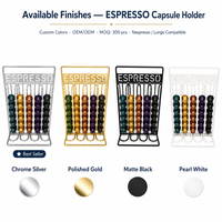 Support à capsules de café Cactus, 52 compartiments, double face, rotatif, en métal, organiseur de capsules de café, support de rangement pour capsules Nespresso, comptoir