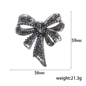 Broche de lazo de diamantes de imitación exquisito de alta calidad, accesorios de <span class=keywords><strong>ropa</strong></span> de <span class=keywords><strong>mujer</strong></span> de moda Vintage - Product Image 6
