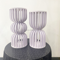 Ensemble de présentoirs ronds en acrylique pour desserts, socle ondulé pour gâteaux de mariage