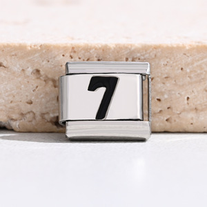 <b>Titanium</b> Steel Number Charm Bracelet Modular DIY Unisex Fashion Accessory - Product Image 4