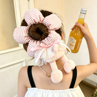 Nouveaux Chouchous pour Cheveux à la Mode Motif Dessin Animé pour Femmes, Mignons avec Fleurs 3D, Bandeaux et Accessoires de Tête Style Fête