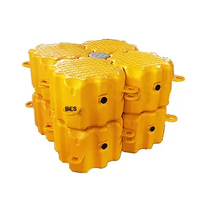 High Quality Modular Floating Dock Yellow HDPE Pontoon Float Cubes High Buoyancy Floating Bridge Plastic Boat Jetski Dock