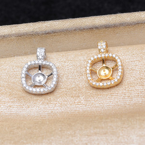 Wenchi S925 Plata Base Cuadrada Vacía para Colgante, Accesorio DIY para Joyería de Perlas A615, Componentes de Joyería, Compatible con Perlas de 7-8 mm, China - Product Image 5